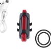 Bicycle Rear Light 5 LED USB Rechargeable Waterproof LED Rear Break Light (Red)