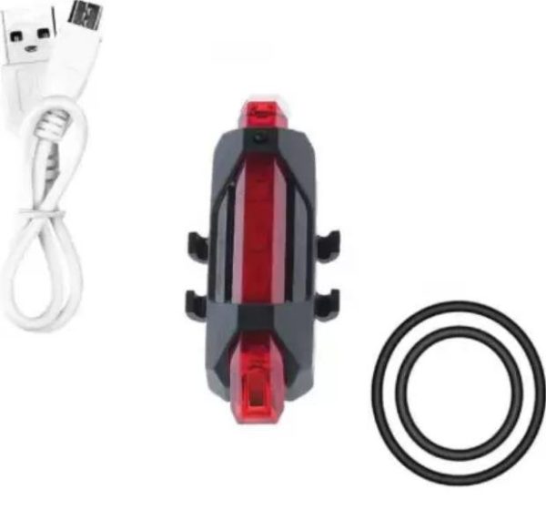 Bicycle Rear Light 5 LED USB Rechargeable Waterproof LED Rear Break Light (Red)